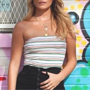 American Eagle Striped Tube Top